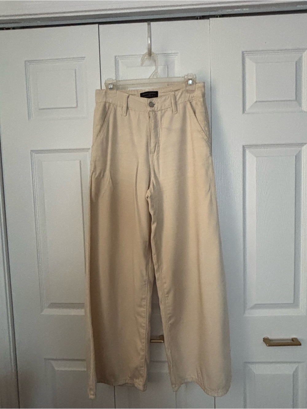 Banana Republic Beige Wide-Leg Chinos